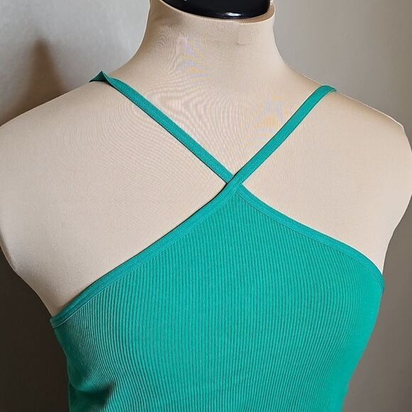 NWT XL Lemonsky Ribbed Green T -Strap Crop Women's Top - Picture 3 of 8